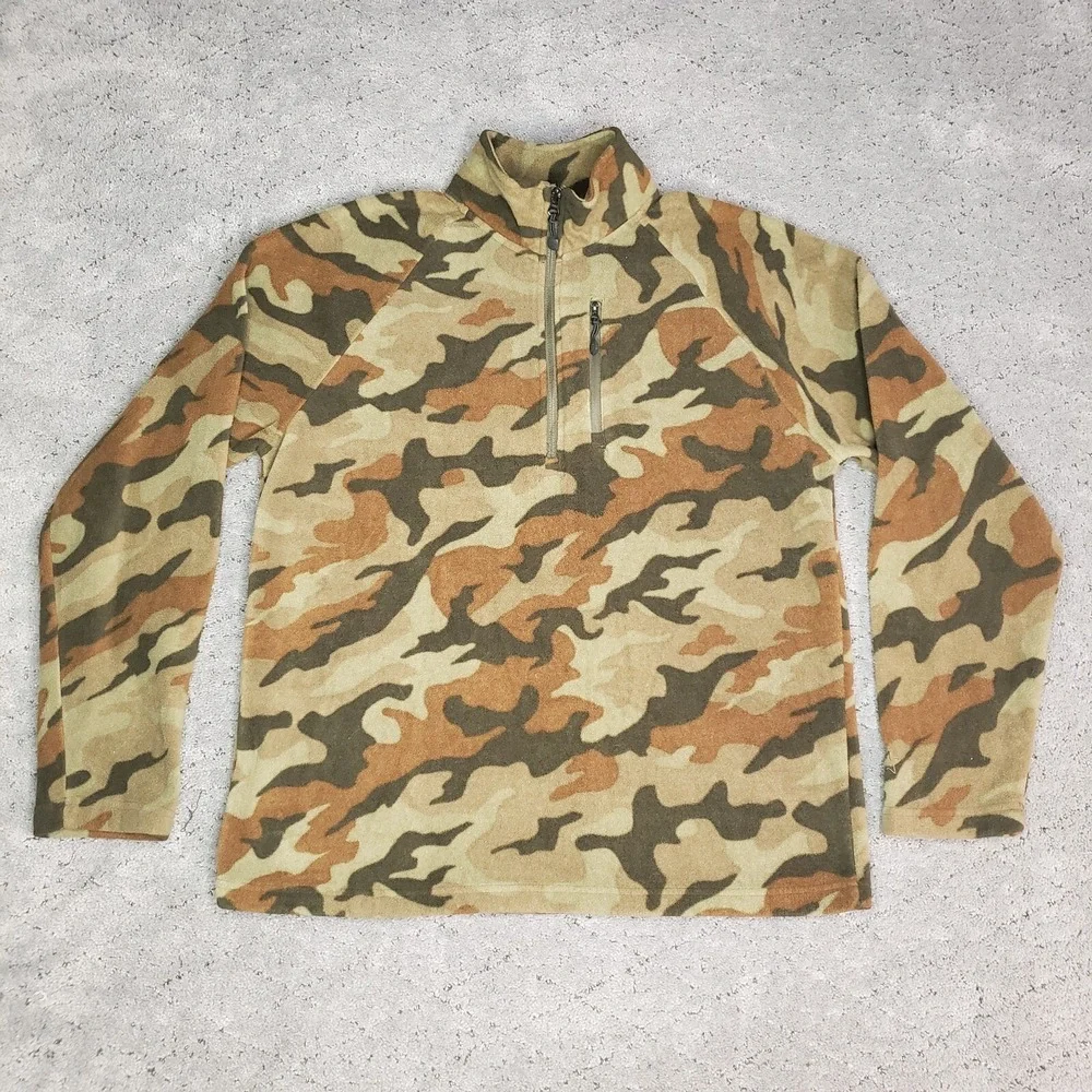 Starter Camo Jacket Mens M Long Sleeve 1/4 Zip Mock Neck Streetwear Hunting